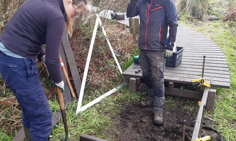 Higher Moors Boardwalk being built